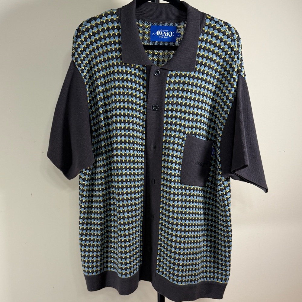 Awake NY Knitwear short sleeve Cardigan color Brown size Large